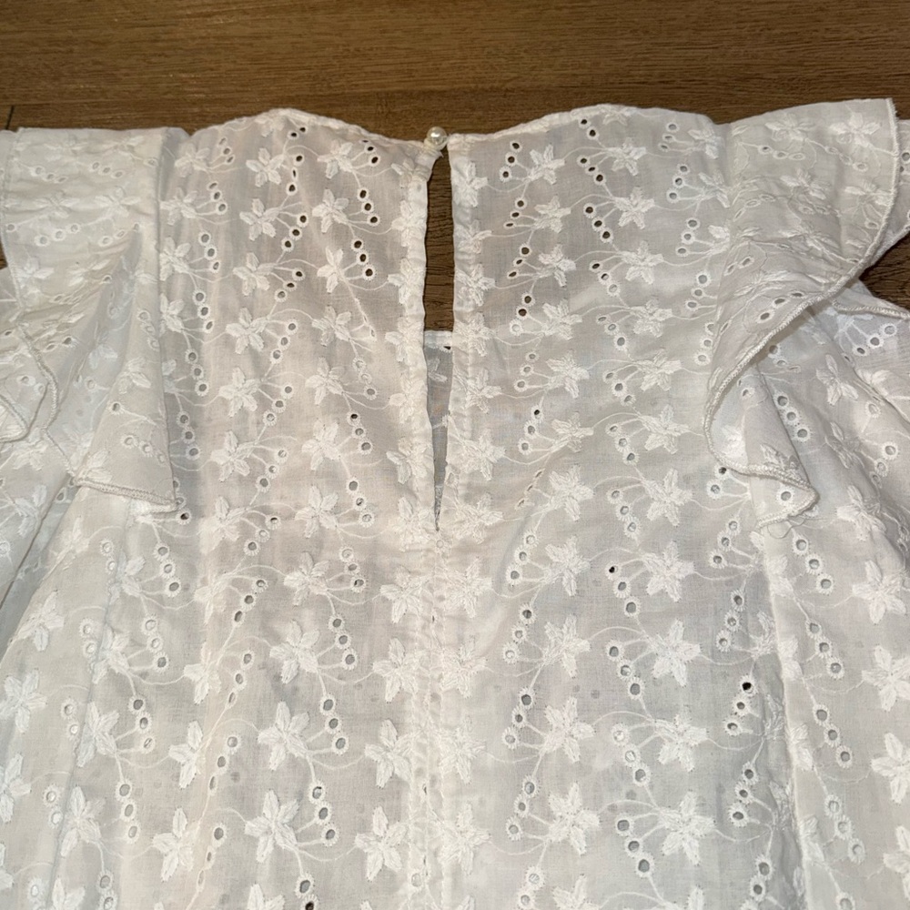 White Sheer Ruffle Top - Picture 4 of 4